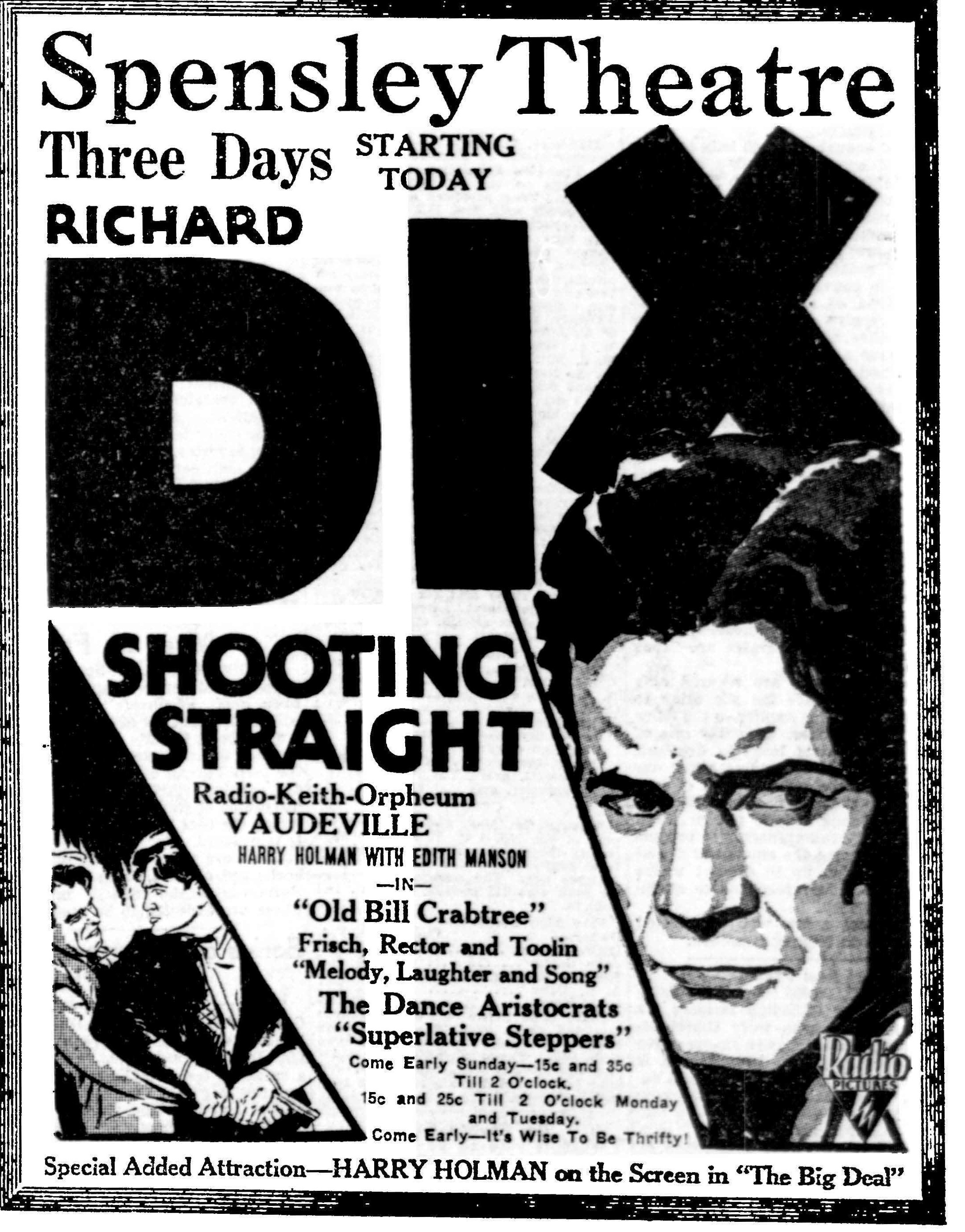 SHOOTING STRAIGHT (1930)