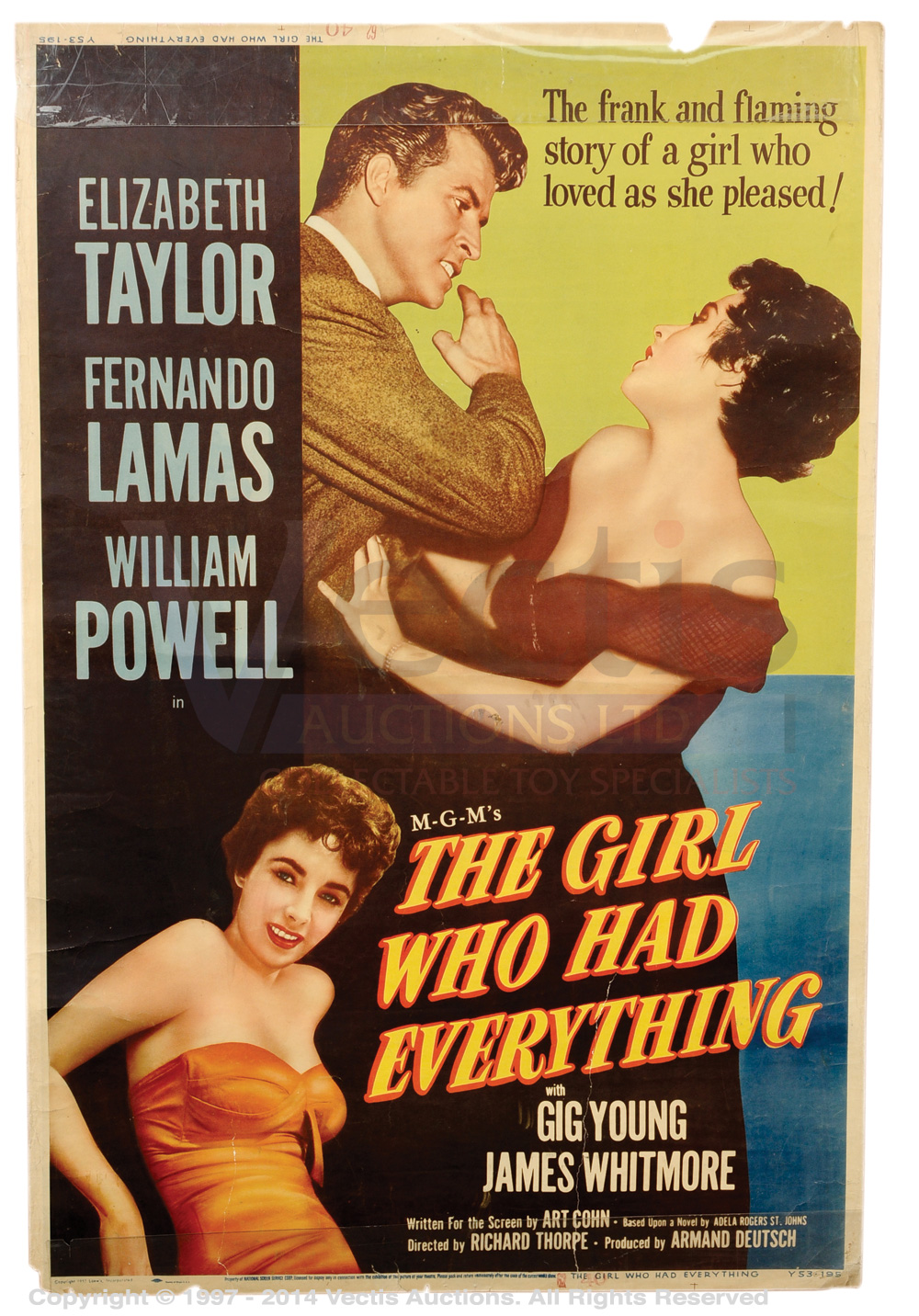 THE GIRL WHO HAD EVERYTHING (1953) - Click Image to Close